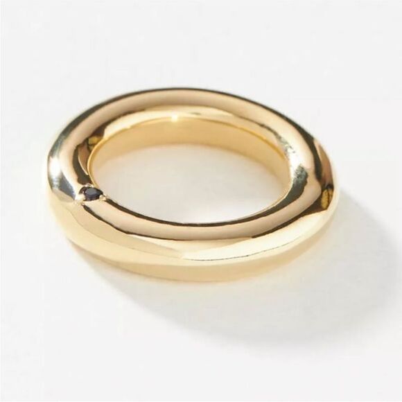 Anthropologie x Merewif Louise Ring Gold Sz 7 - Picture 5 of 7